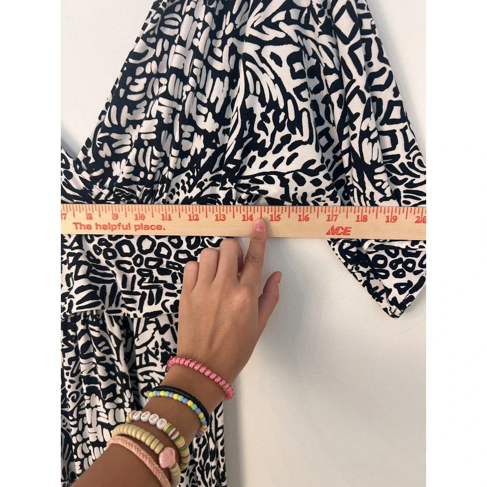 Lilly Pulitzer Maxi Dress Womens Small Black White Abstract Surplice Resort Chic - Picture 7 of 13